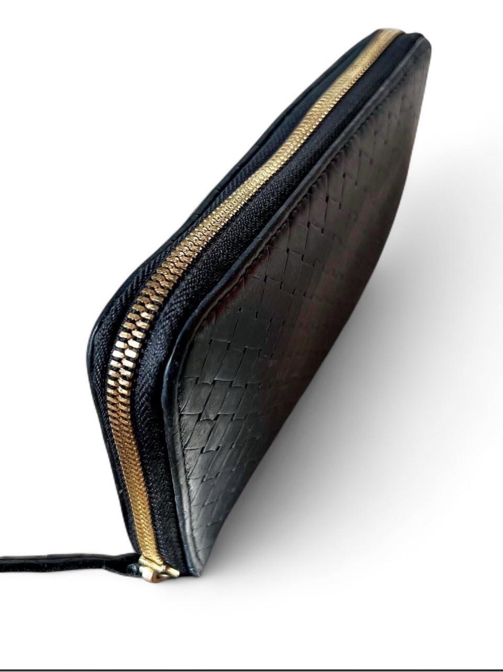 Clare V. 
Black & Green Leather Wallet with gold hardware 
#clarev #luxury